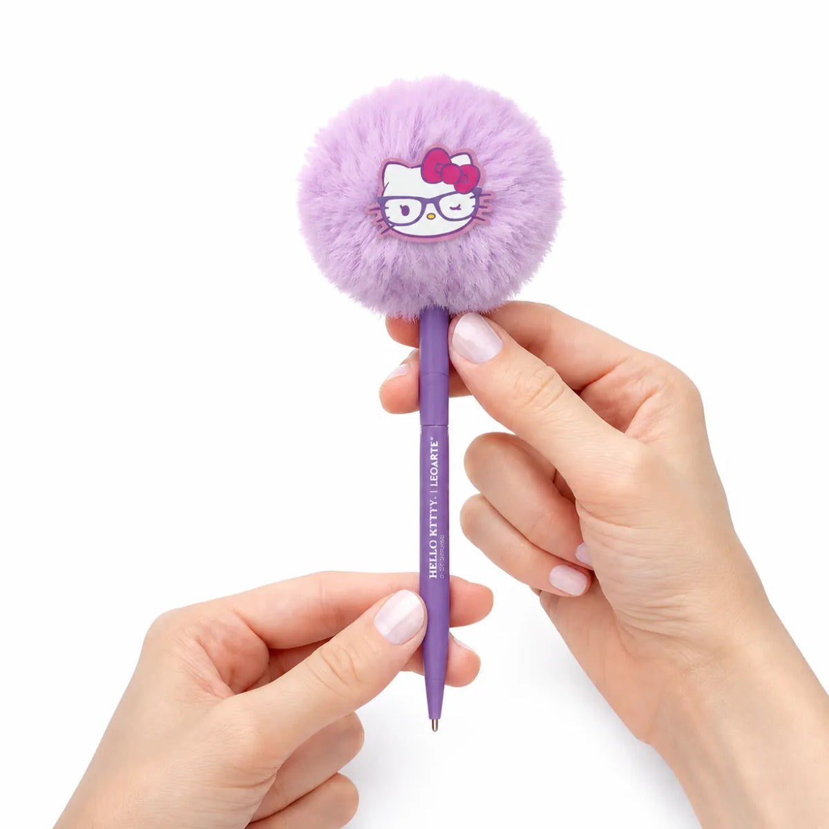 Caneta Esferográfica Pompom Hello Kitty Roxa Leonora
