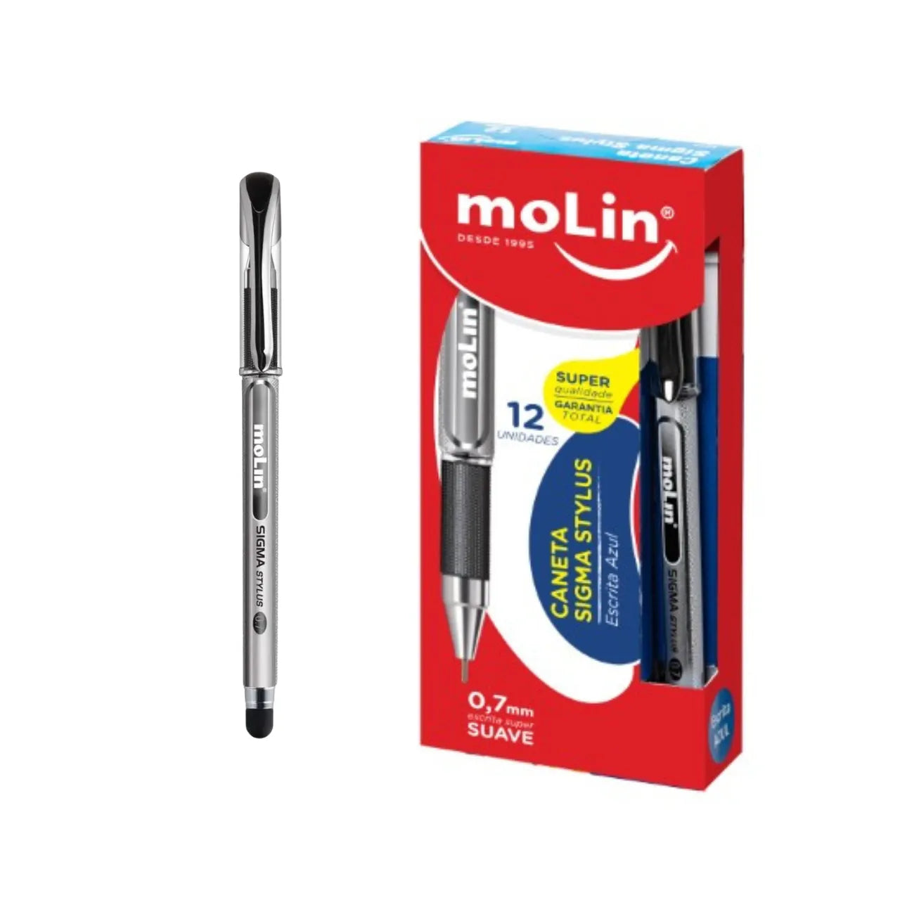 Caneta Sigma Stylus 0.7mm Molin Escrita Azul