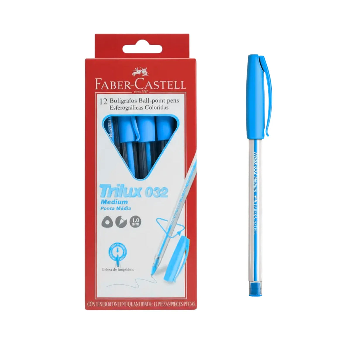 Caneta Esferográfica Trilux 032 Azul 1.0mm Faber-Castell