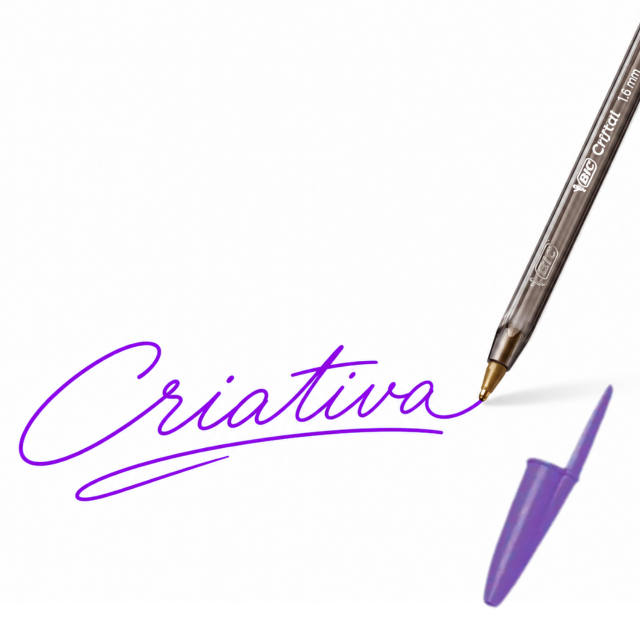 Caneta Esferográfica Cristal Bold Roxa Violeta Bic 1,6mm
