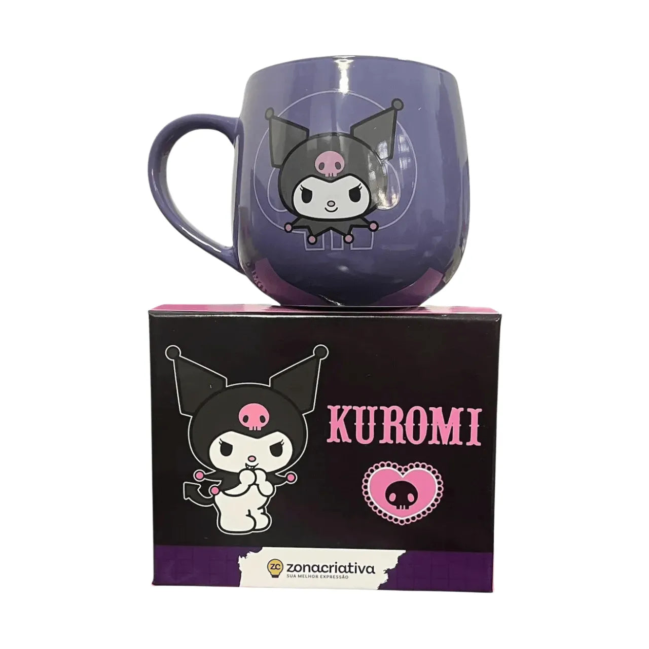 Caneca Cerâmica Maggie 400ml Zona Criativa Kuromi