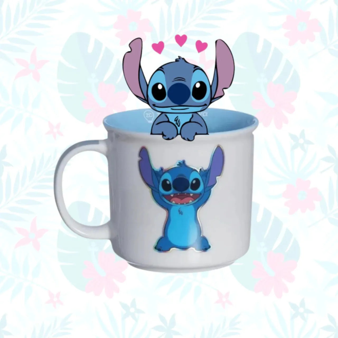Caneca Tom Cerâmica 350ml Zona Criativa Stitch Disney