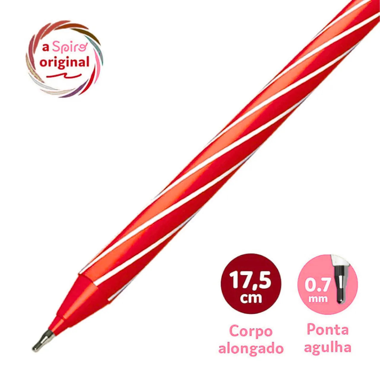 Caneta Esferográfica Spiro 0,7mm Vermelha Cis