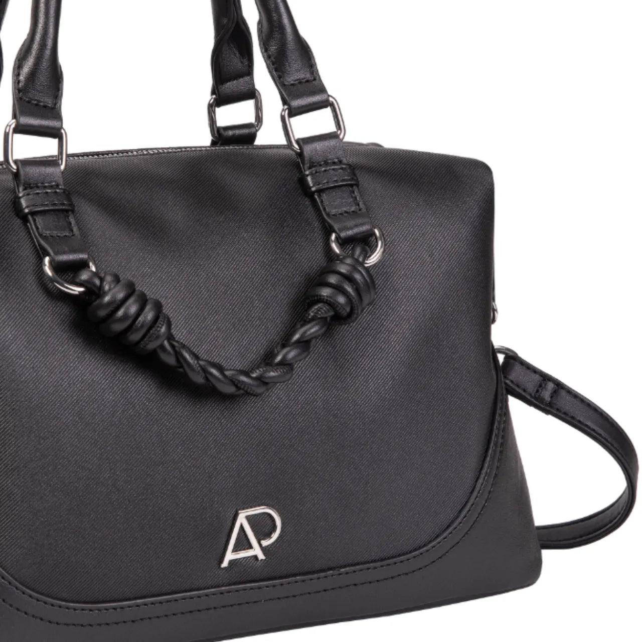 Bolsa Feminina Alice Palucci Preta Transversal Moderna