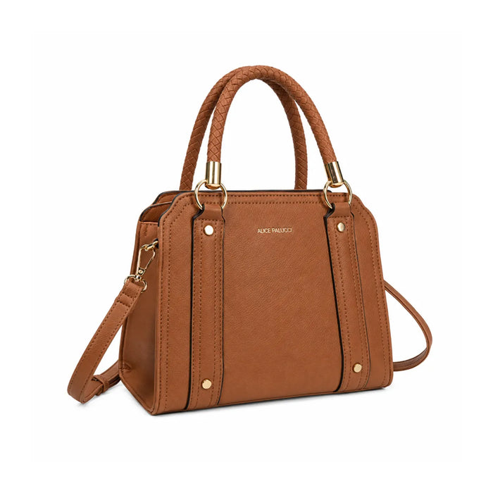 Bolsa Feminina Alice Palucci Marrom Alça Trançada