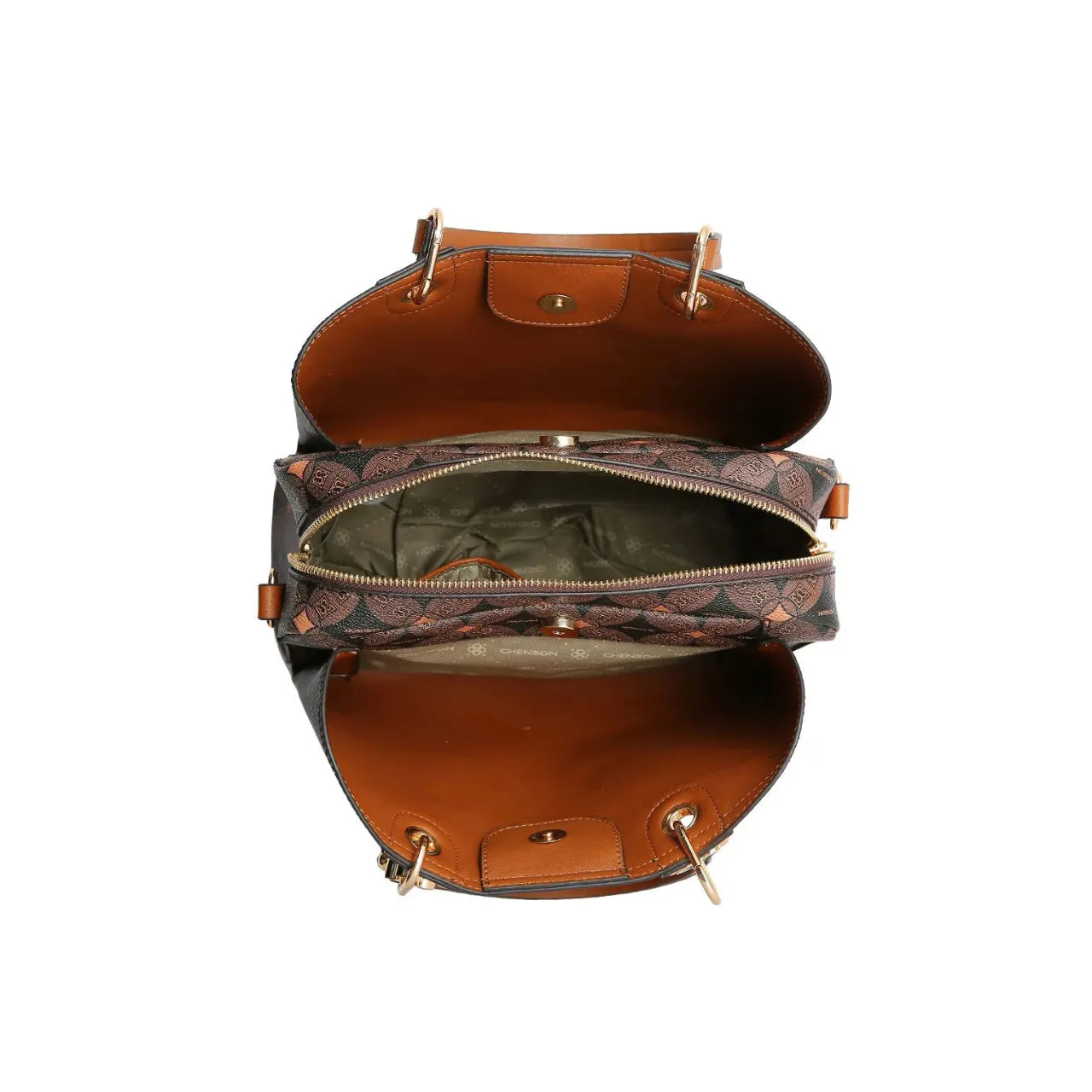 Bolsa Feminina Chenson Monograma Café Média