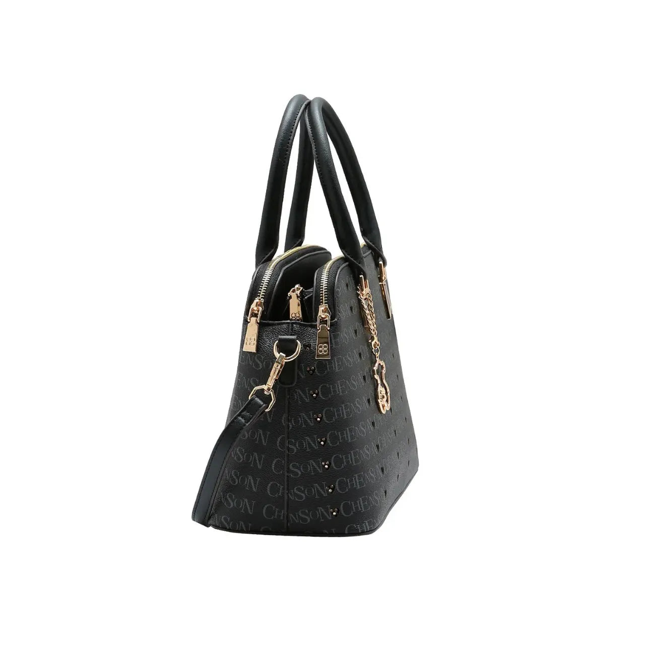 Bolsa Feminina Chenson Preta Monograma com Ursinho