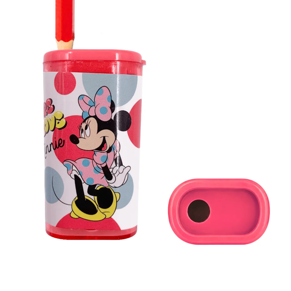 Apontador Minnie Mouse com Depósito Rosa Molin