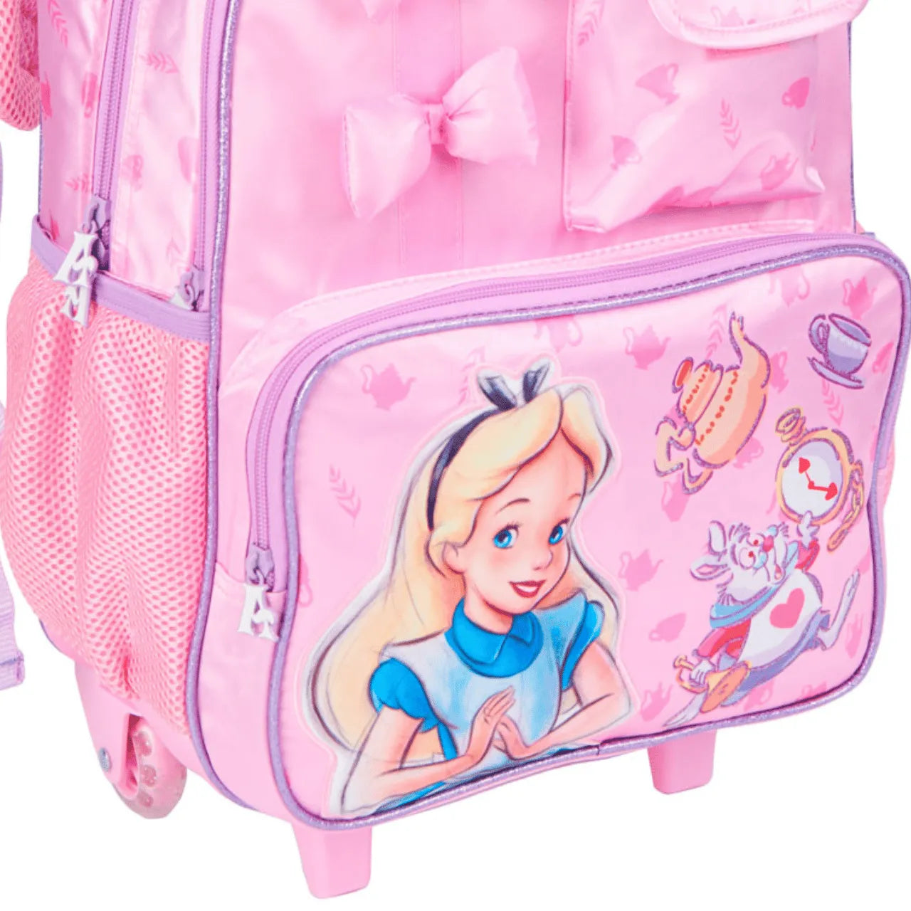 Kit Mochila de Rodinhas Alice Rosa  Clio Infantil 2 Peças