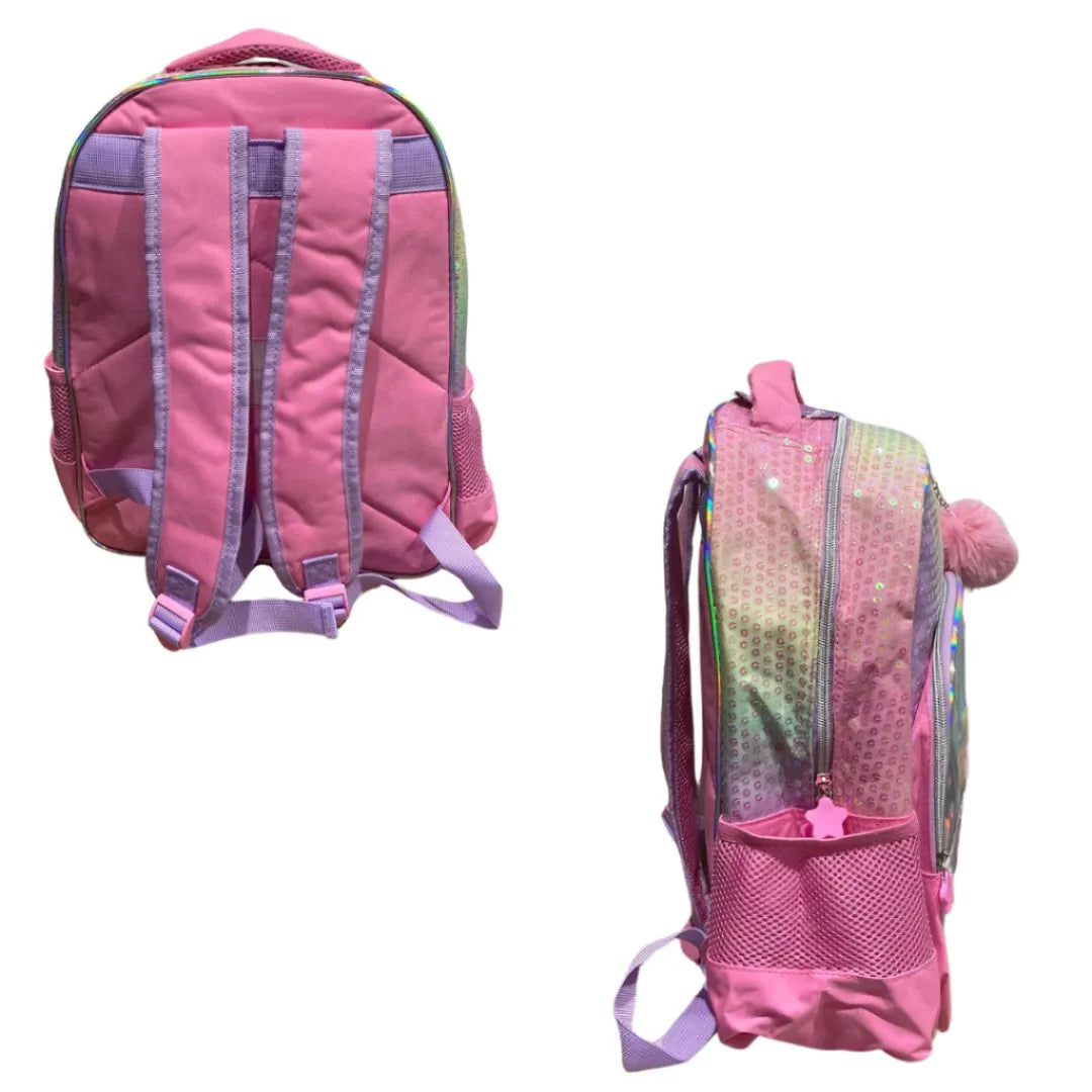 Mochila de Costas Unicorn Rosa Nova Rio Infantil Escolar