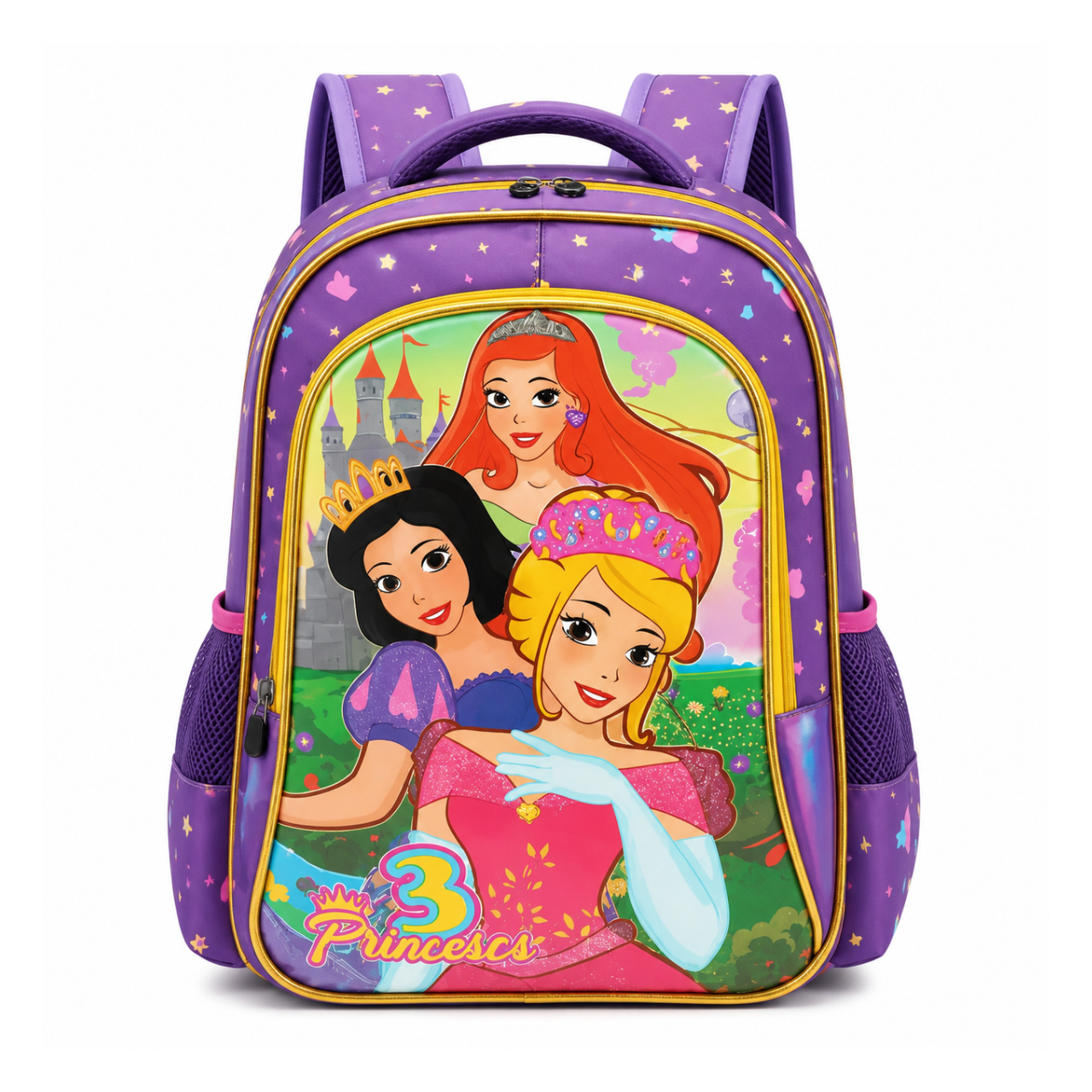 Mochila de Costas Princesas Roxa Infantil Ponto Verde