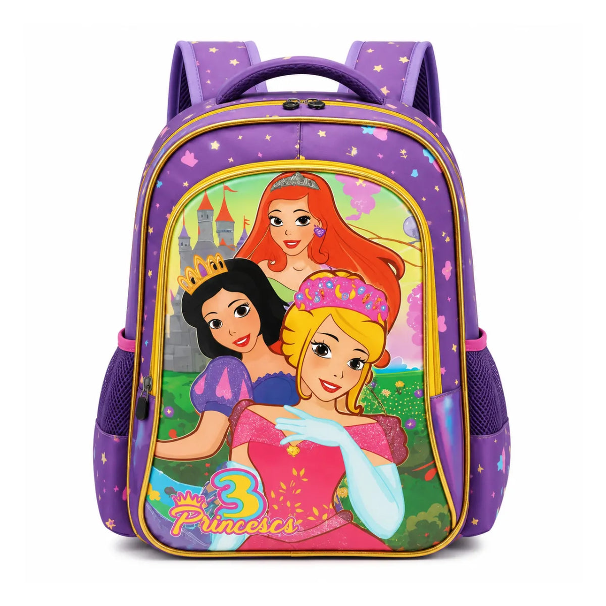 Mochila de Costas Princesas Roxa Infantil Ponto Verde