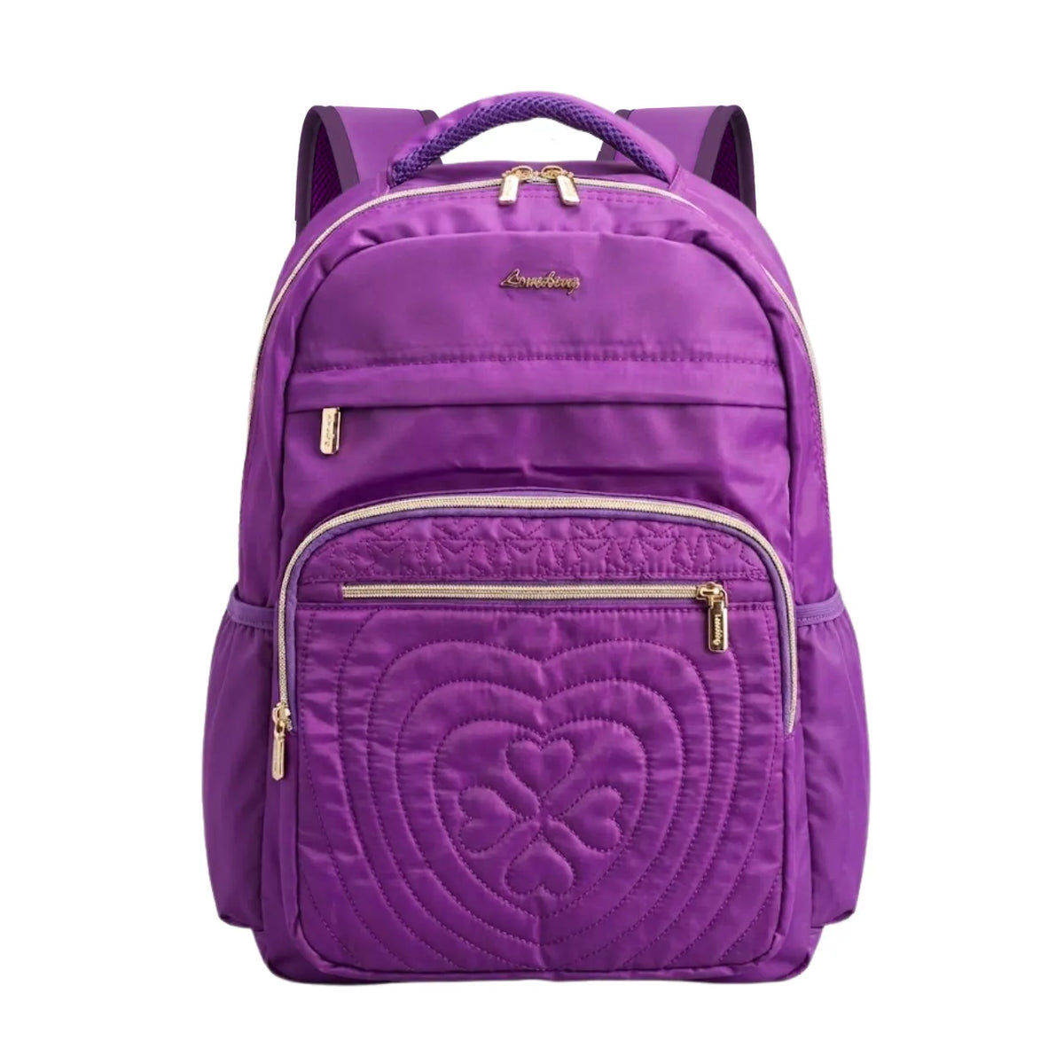 Mochila de Costas Roxa Hearts Ponto Verde