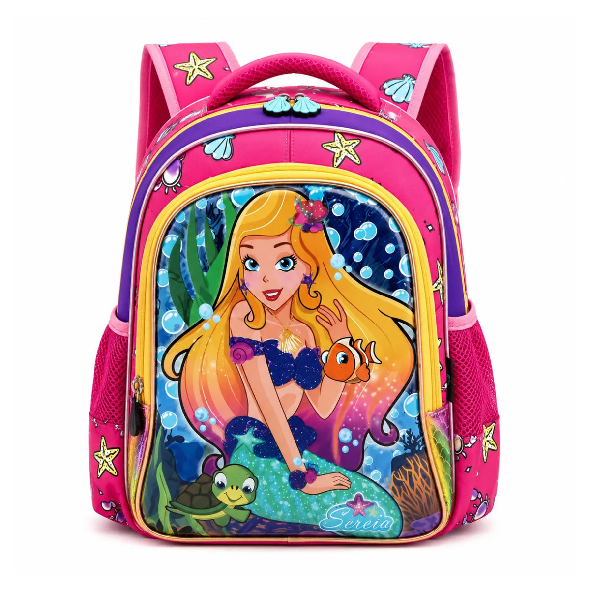 Mochila de Costas Sereia Rosa Infantil Ponto Verde
