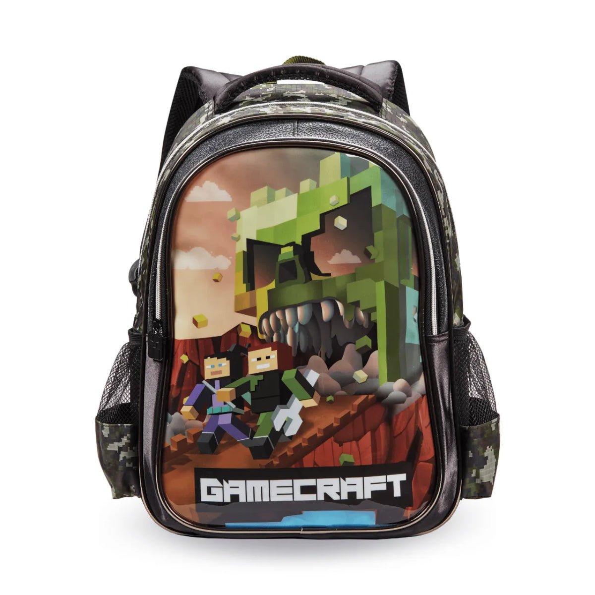 Mochila de Costas Gamecraft Preta Infantil Denlex