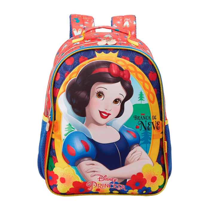 Mochila de Costas Branca de Neve Xeryus Infantil Escolar com Bolsos Laterais