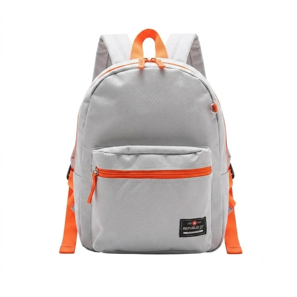 Mochila de Costas Baby Republic Vix Cinza e Laranja
