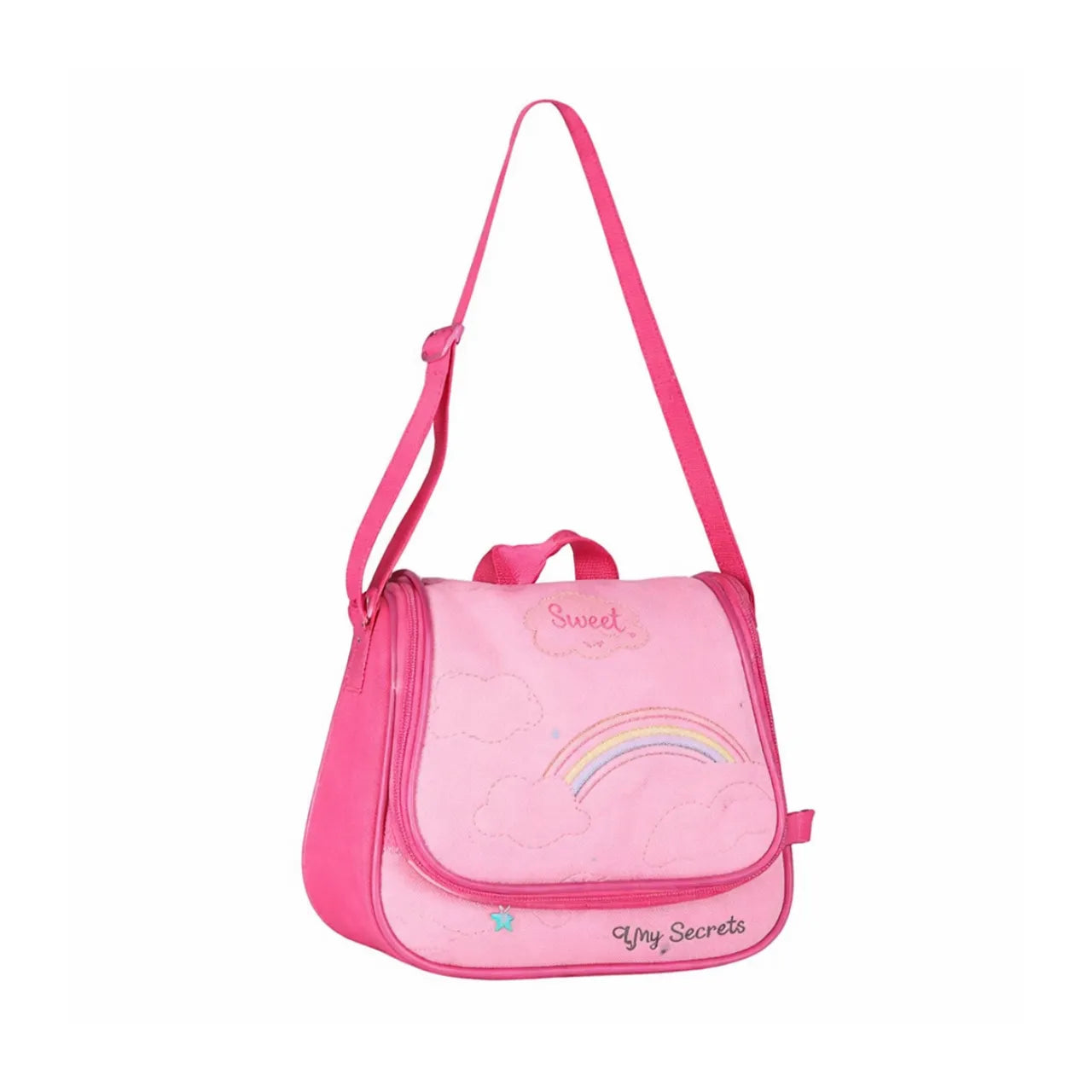 Kit Mochila de Rodinhas 16" Rosa Clio Infantil 3 Peças
