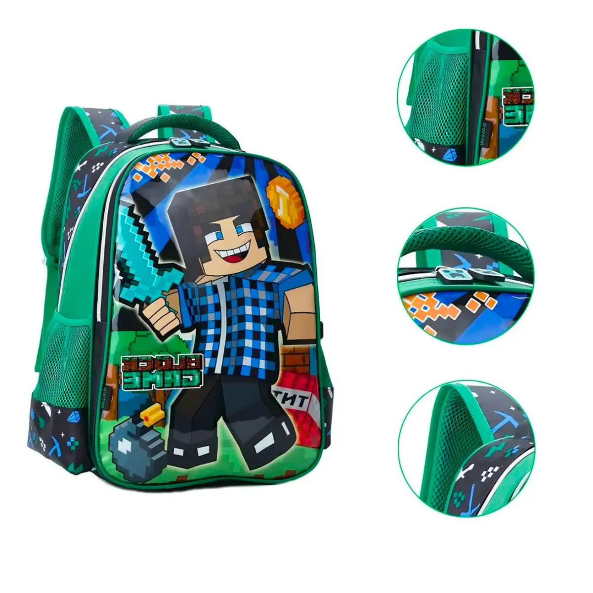 Mochila de Costas Game Pixel Aventura Infantil