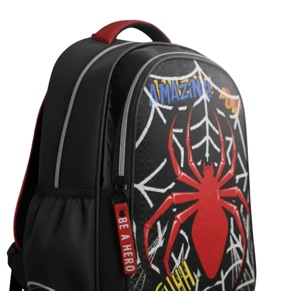 Mochila de Costas Aranha Comic Preta Infantil Denlex