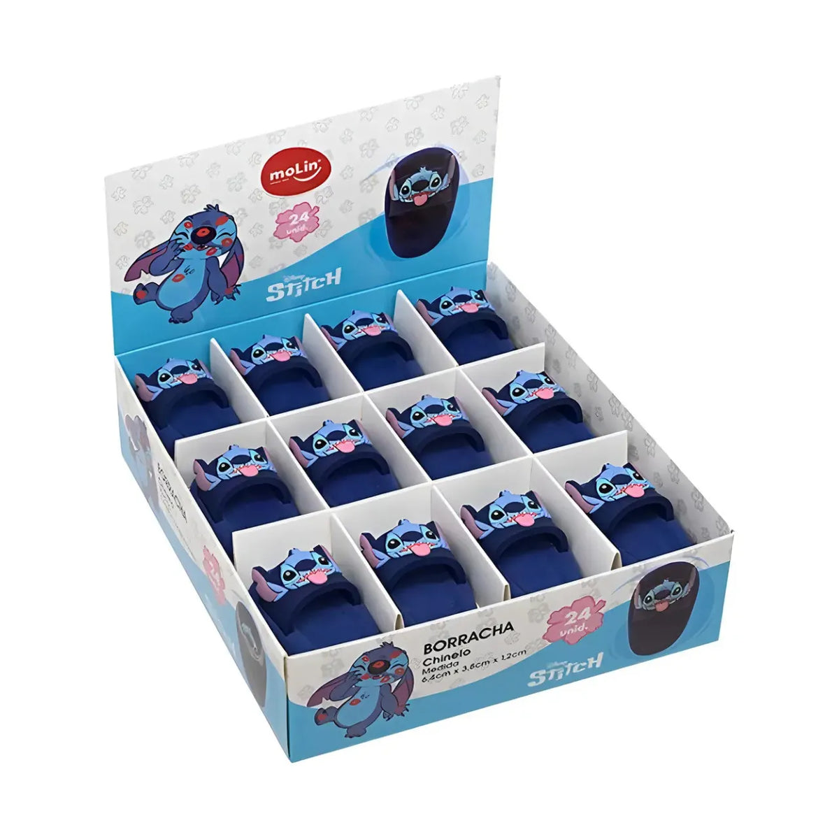 Borracha Chinelo Stitch Azul Molin