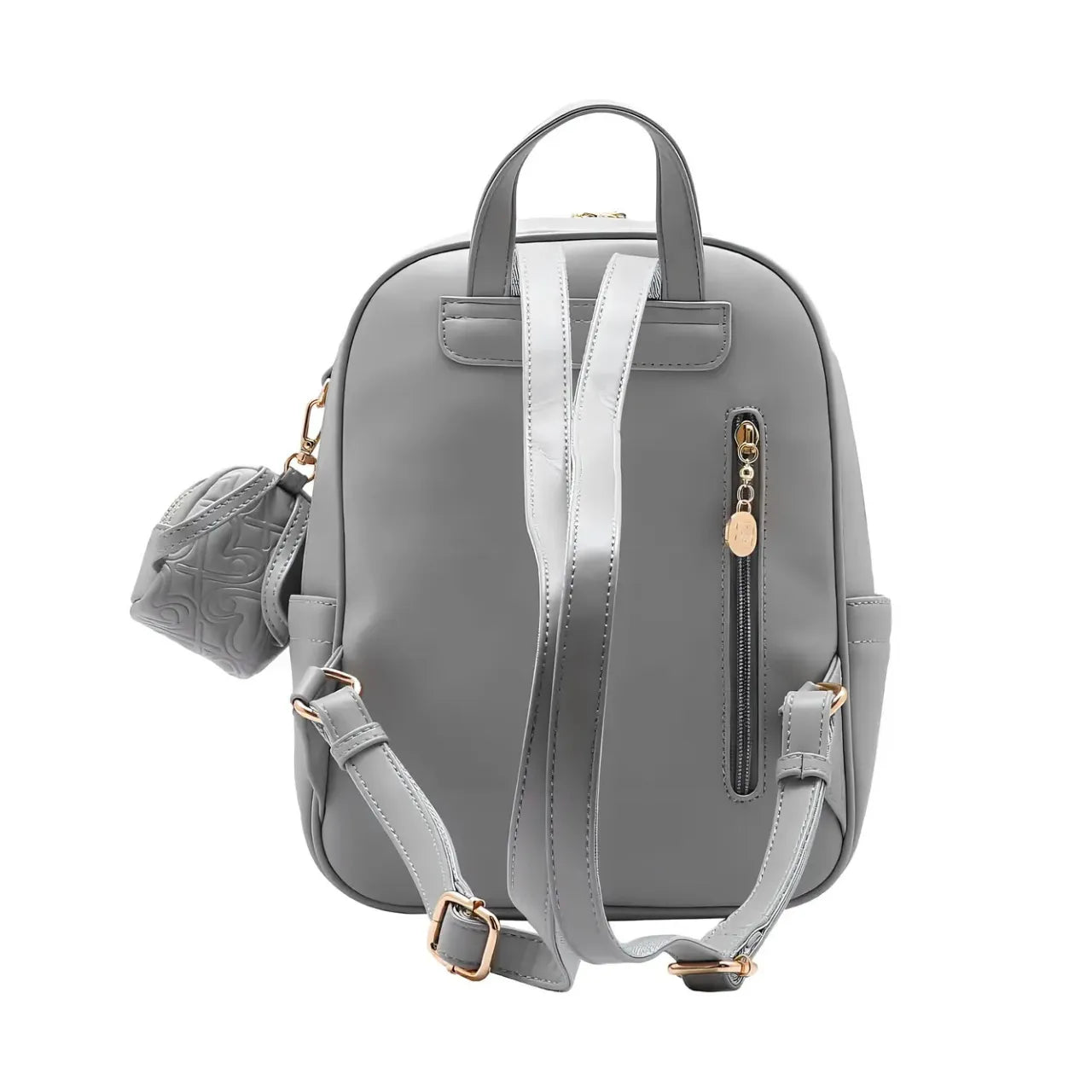Mochila Feminina de Costas Chenson Cinza com Porta Níquel