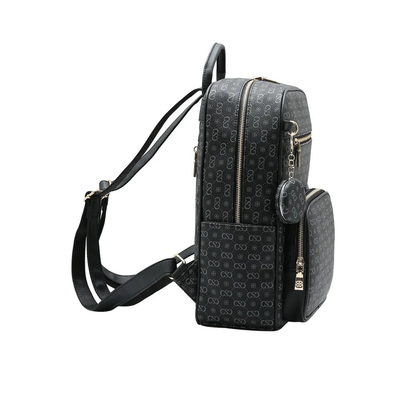 Mochila Feminina de Costas Chenson Preta Monograma