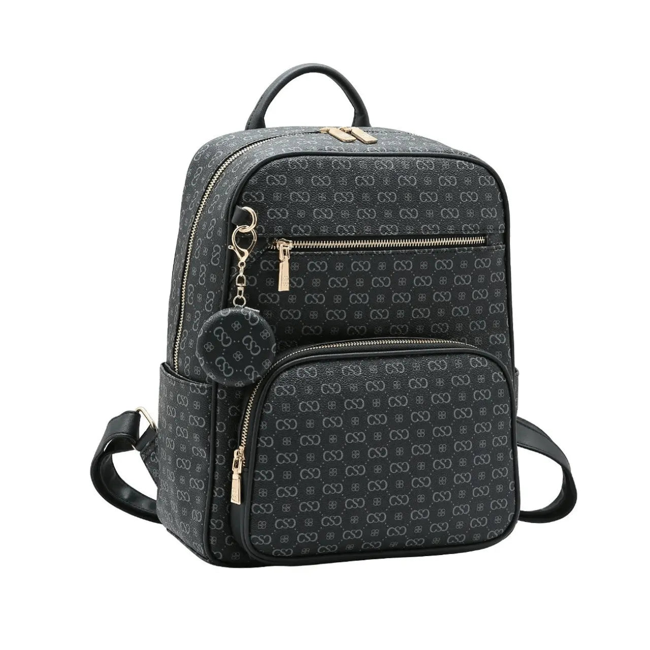 Mochila Feminina de Costas Chenson Preta Monograma