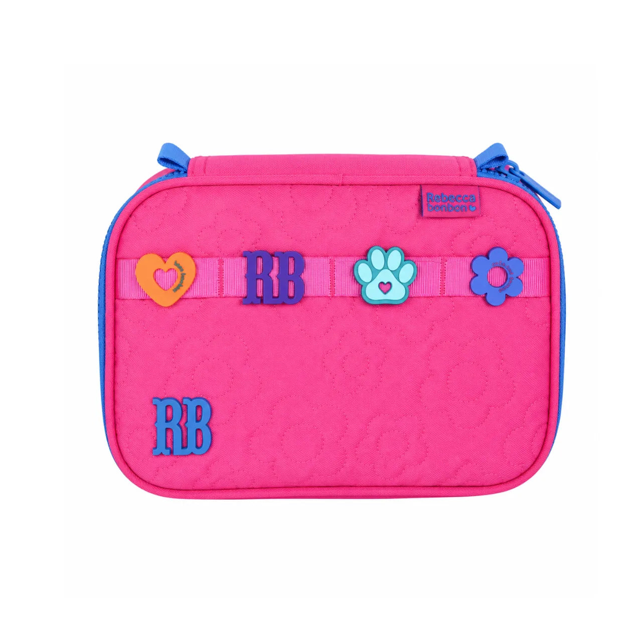 Estojo Box Rosa com Ziper Azul Rebecca Bonbon Clio