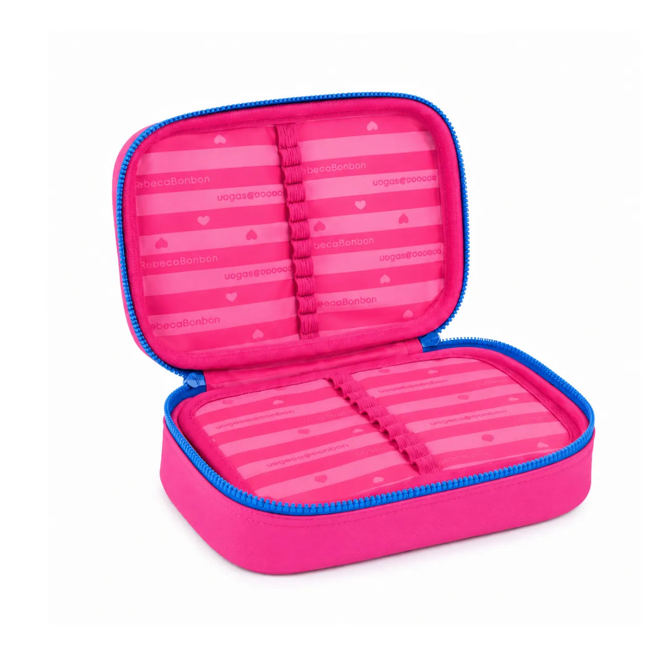 Estojo Box Rosa com Ziper Azul Rebecca Bonbon Clio