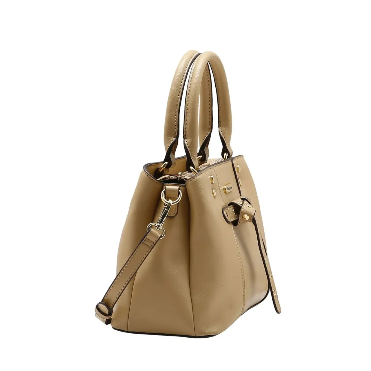 Bolsa Feminina Chenson Mão Rebites Estruturada Bege