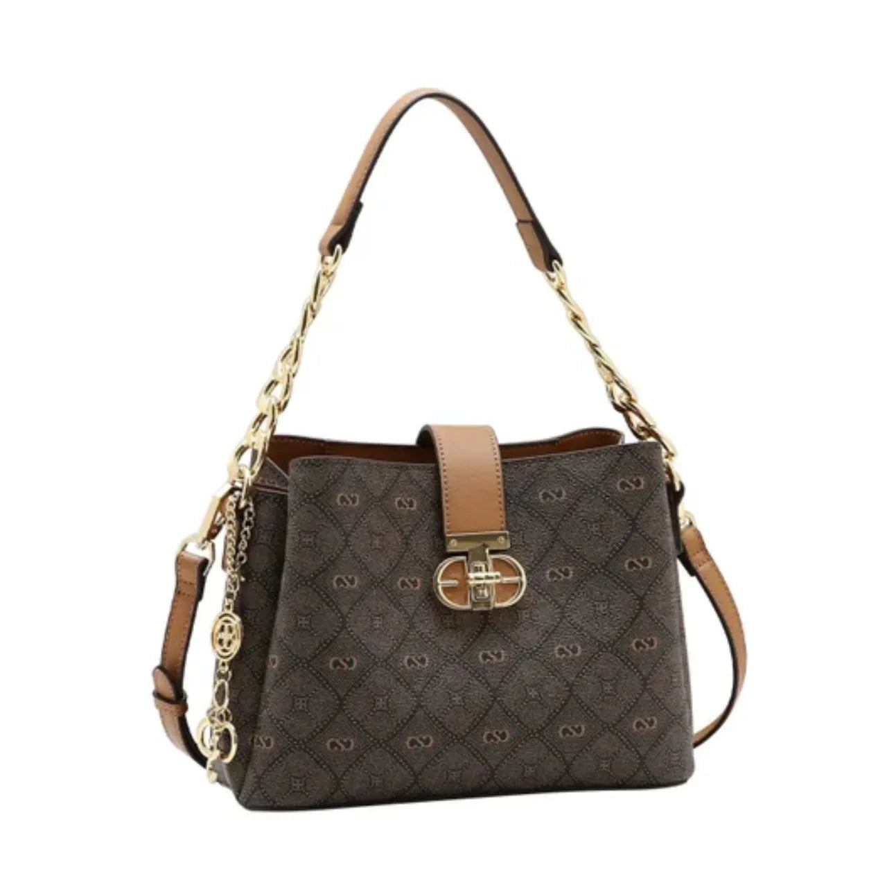 Bolsa Feminina Chenson Monograma Pontilhado Café