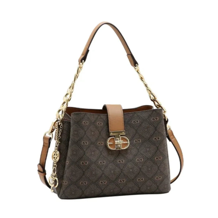 Bolsa Feminina Chenson Monograma Pontilhado Café