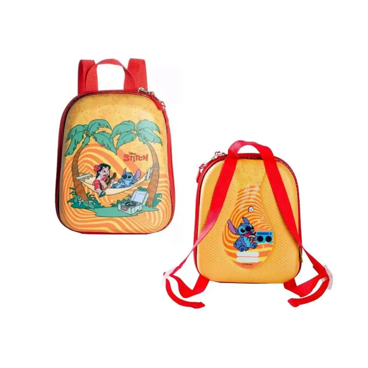 Kit Mochila Rodinha Stitch Tropical Infantil 3D com Lancheira