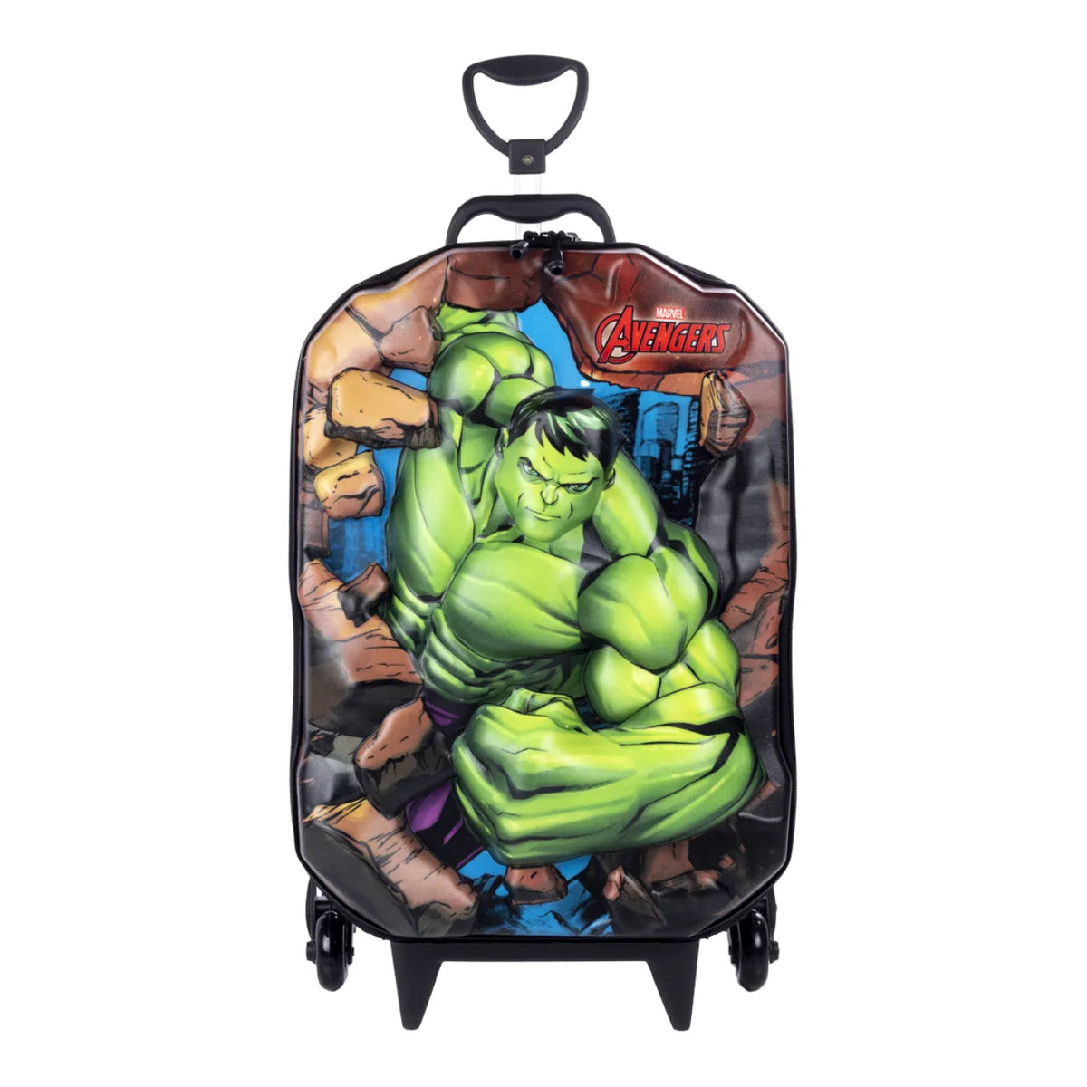 Kit Mochila De Rodinha 3d Hulk Com Lancheira Diplomata