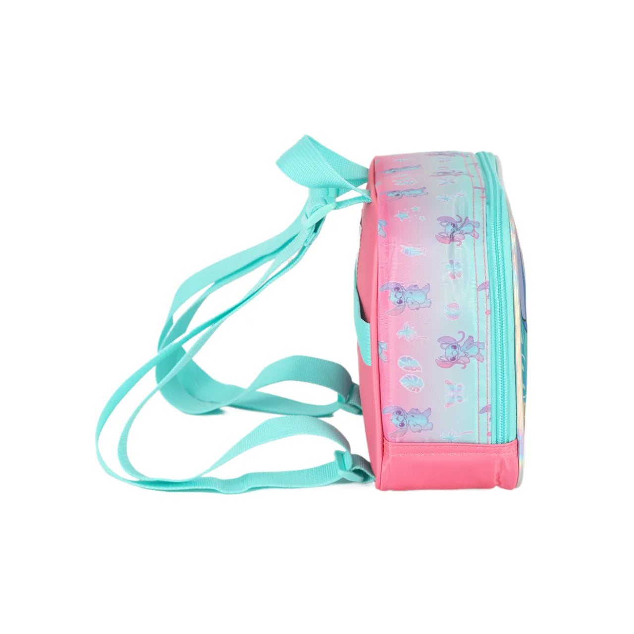 Kit Mochila Rodinha Stitch Rosa com Lancheira e Estojo
