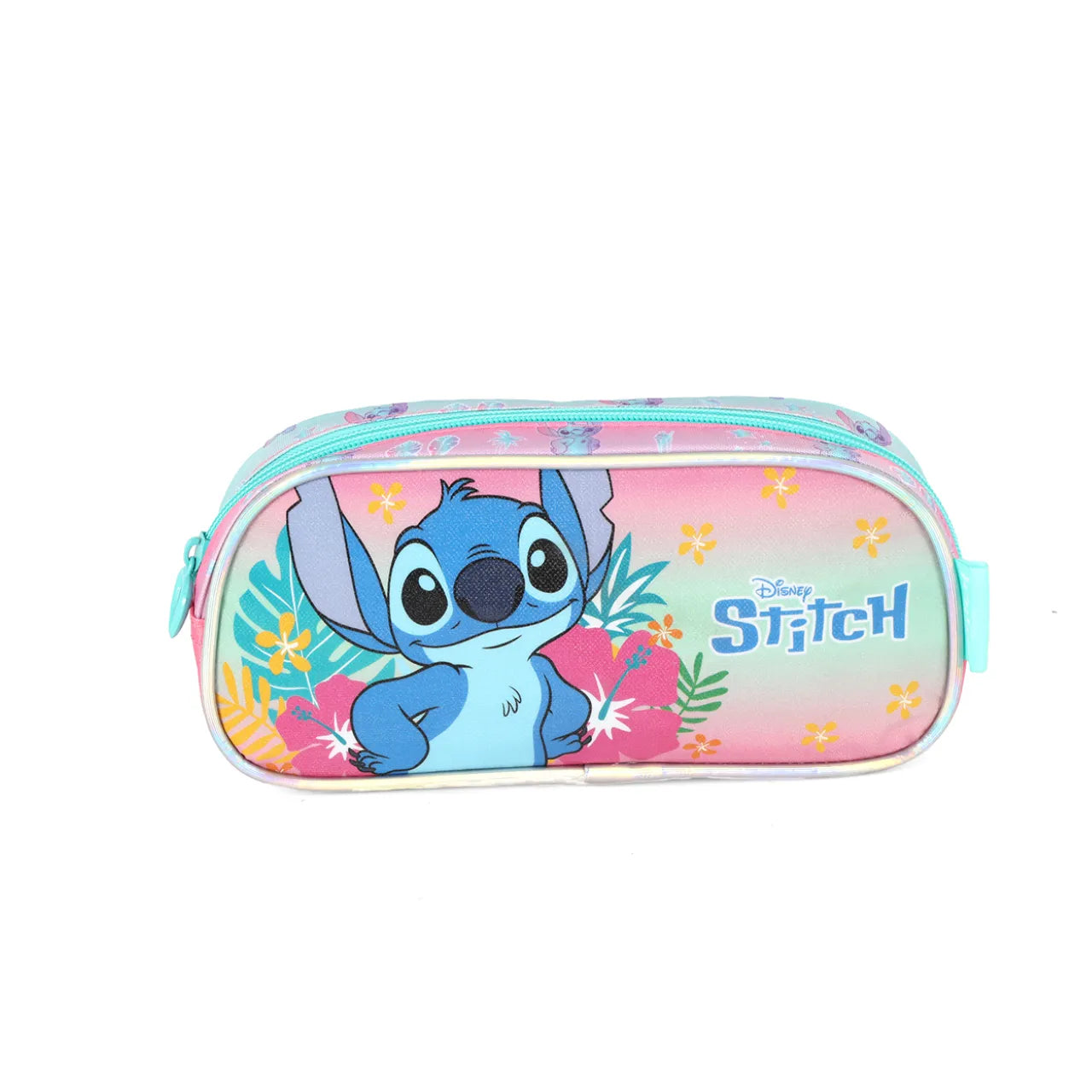 Kit Mochila Rodinha Stitch Rosa com Lancheira e Estojo