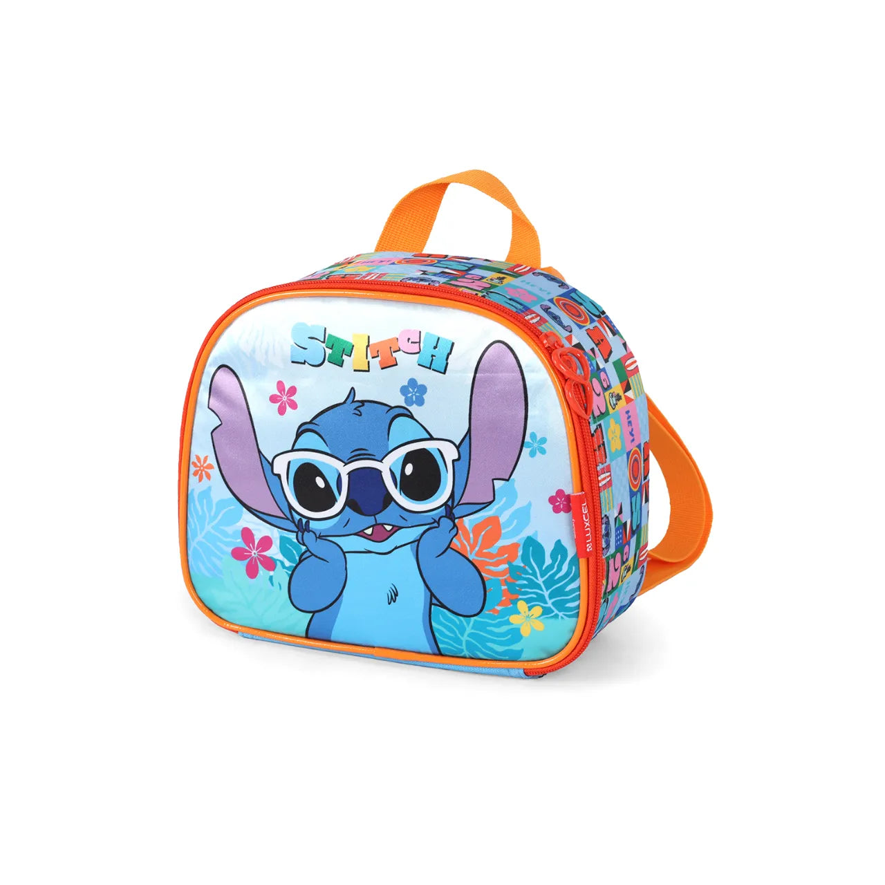 Kit Mochila Rodinha Stitch Tropical com Lancheira e Estojo