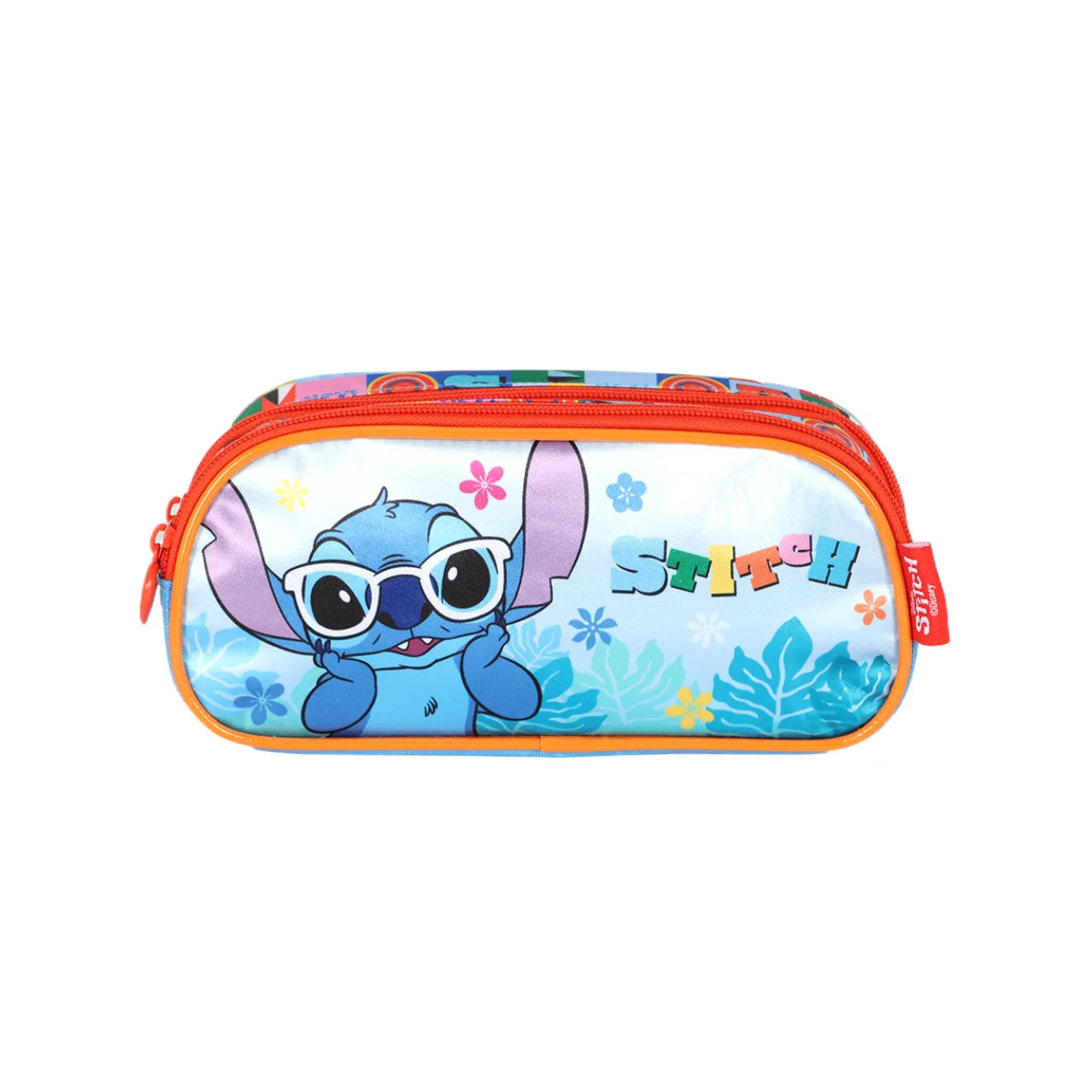 Kit Mochila Rodinha Stitch Tropical com Lancheira e Estojo