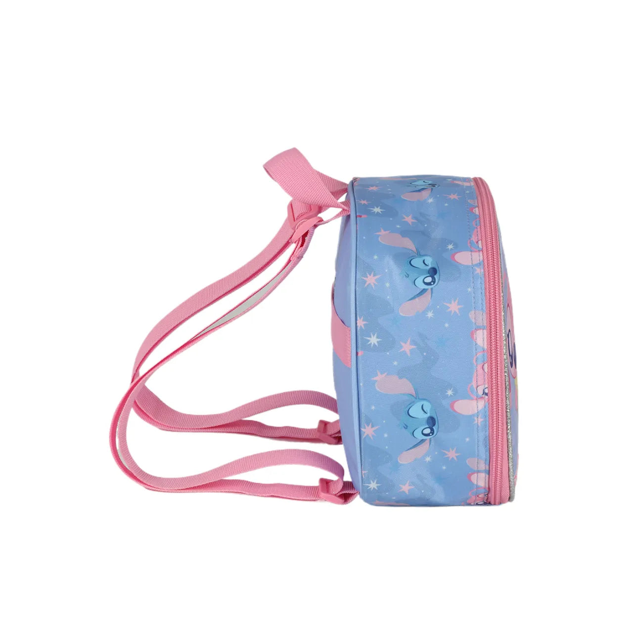 Kit Mochila Rodinha Stitch e Angel com Lancheira e Estojo