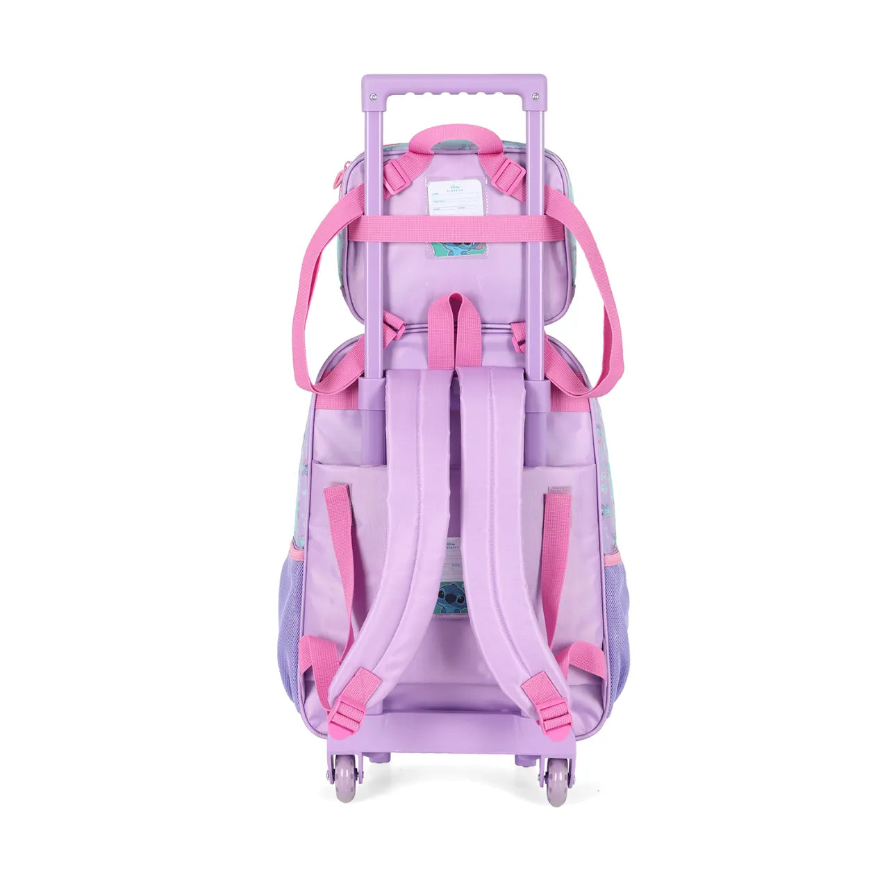 Kit Mochila Rodinha Stitch Angel com Lancheira e Estojo