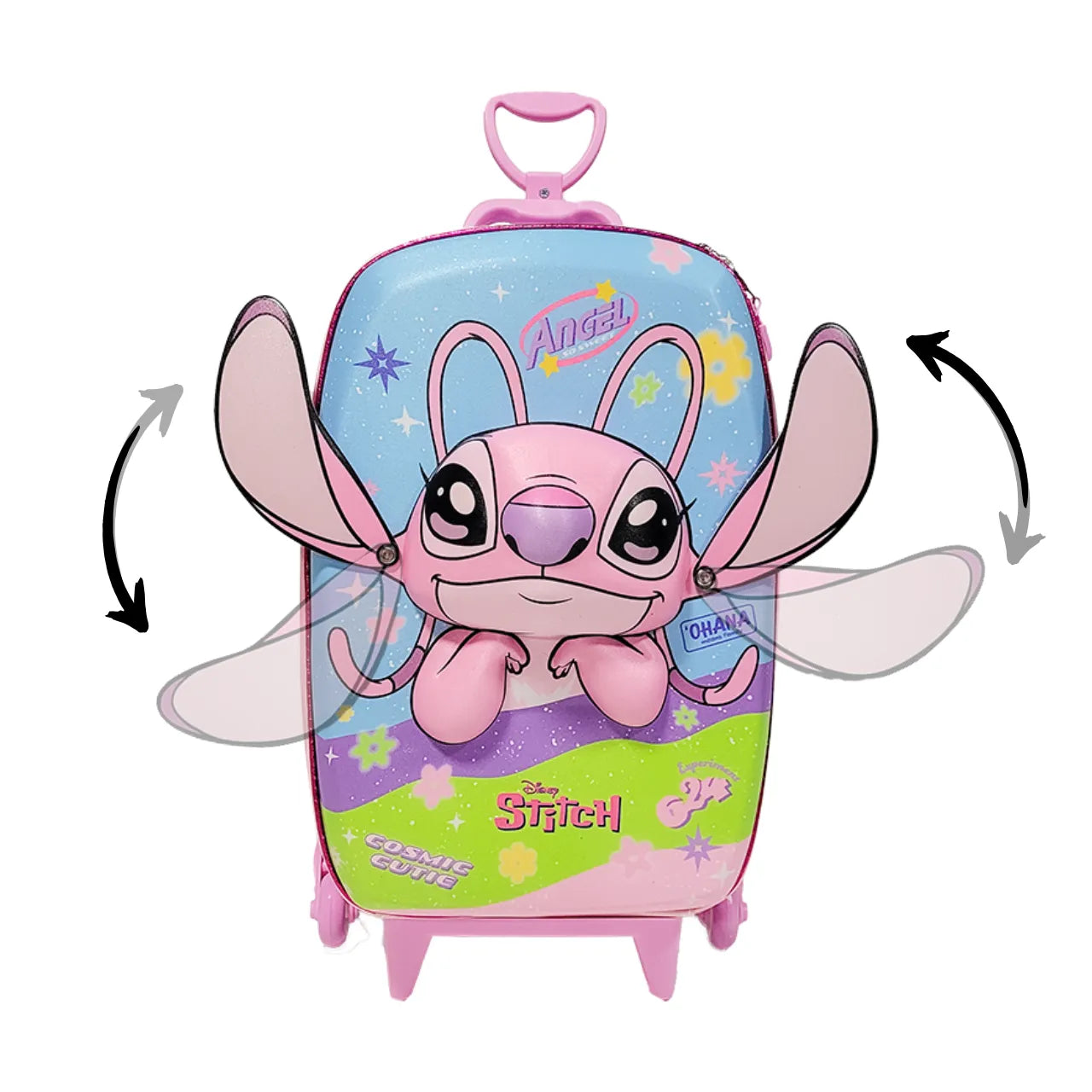 Kit Mochila de Rodinha Angel Azul Infantil com Lancheira