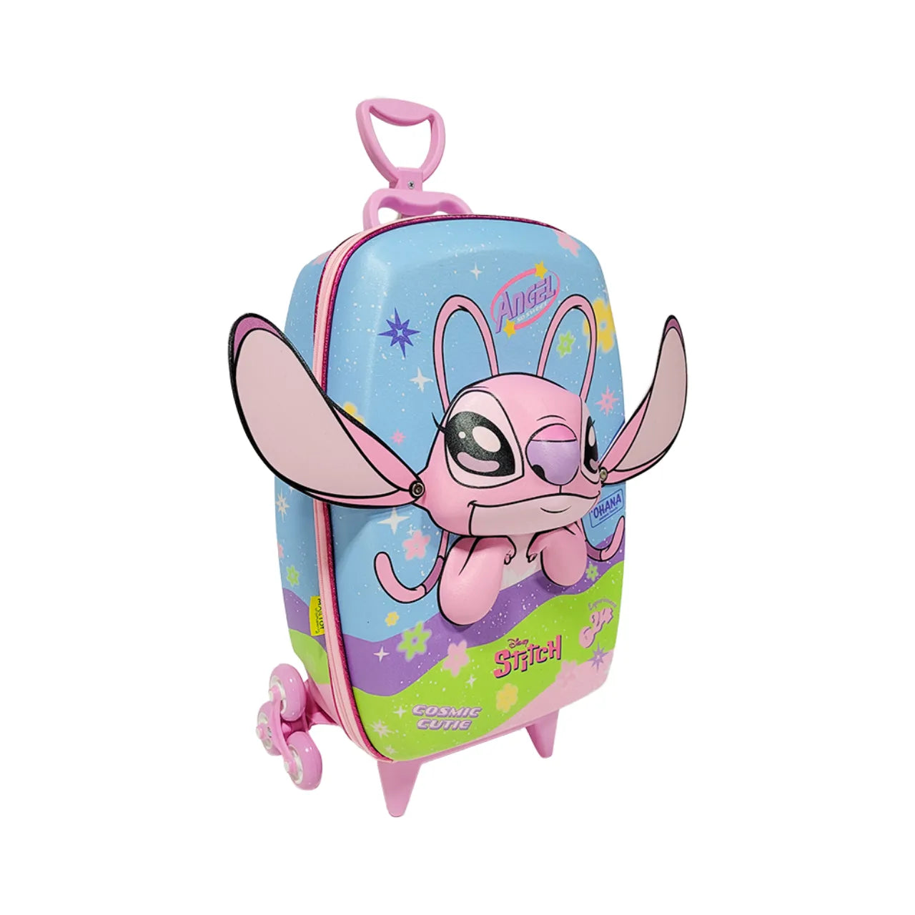 Kit Mochila de Rodinha Angel Azul Infantil com Lancheira