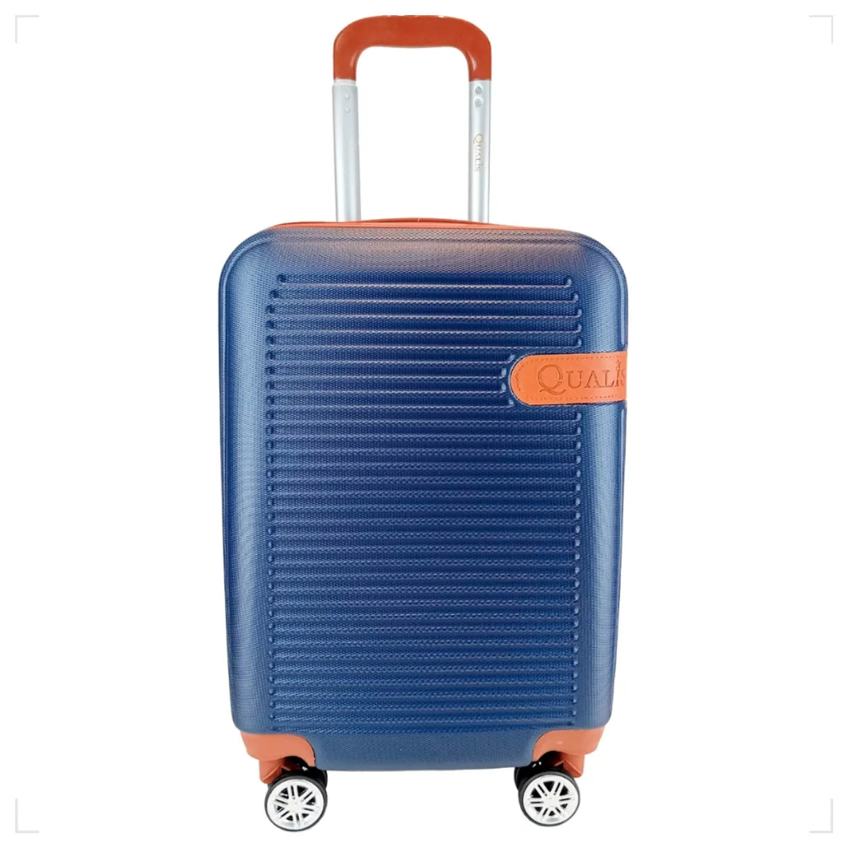 Kit Mala de Bordo 10kg e Frasqueira Qualis Policarbonato Rodas 360° Azul