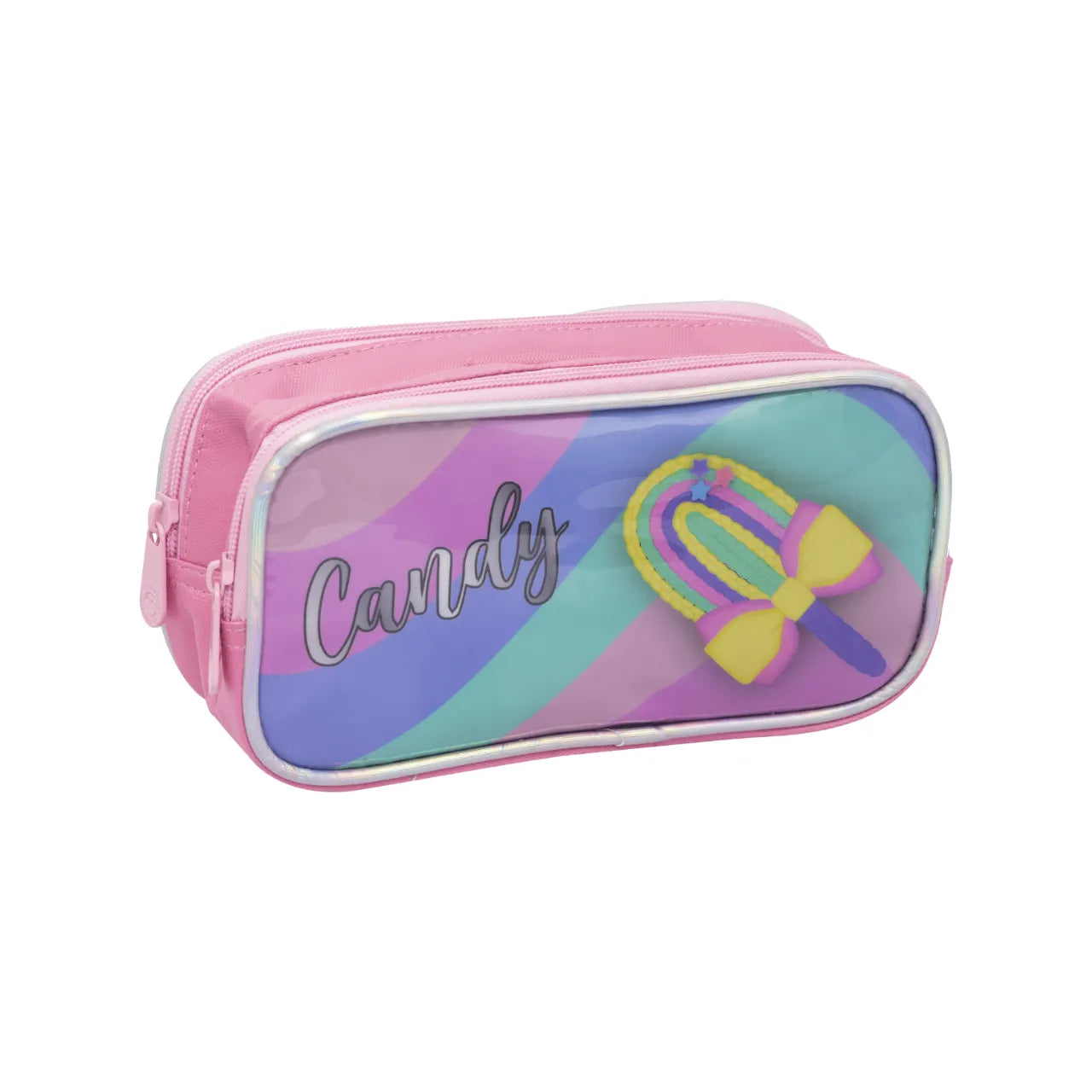 Kit Mochila de Rodinha Infantil Candy com Lancheira e Estojo