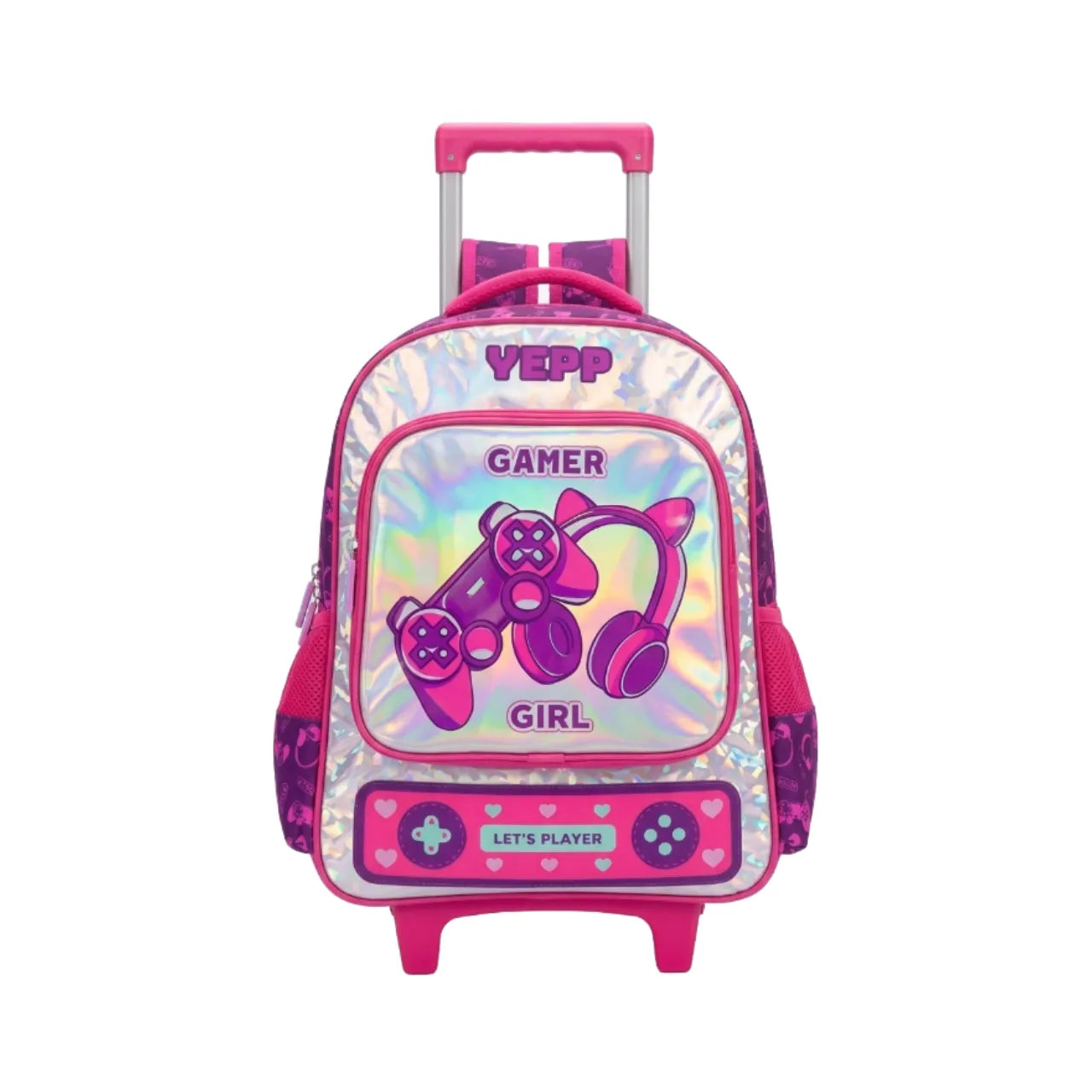 Kit Mochila de Rodinha Infantil Gamer com Lancheira e Estojo