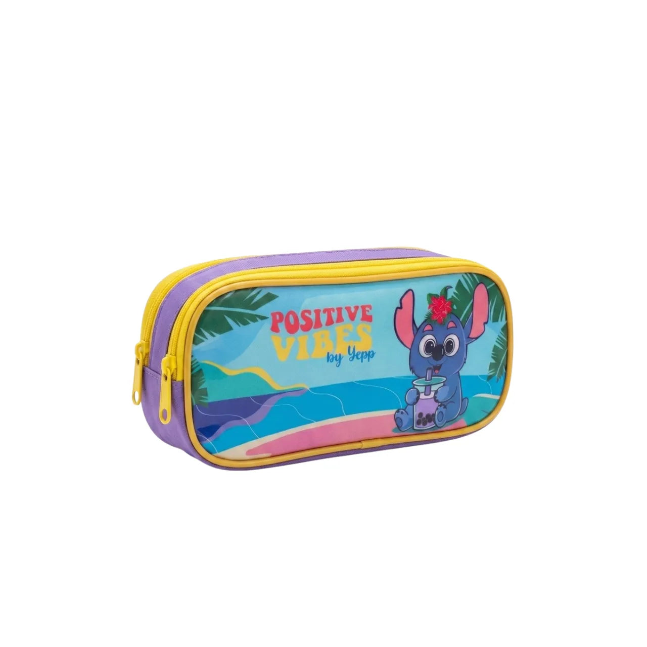 Kit Mochila Rodinha Positive Vibes com Lancheira e Estojo