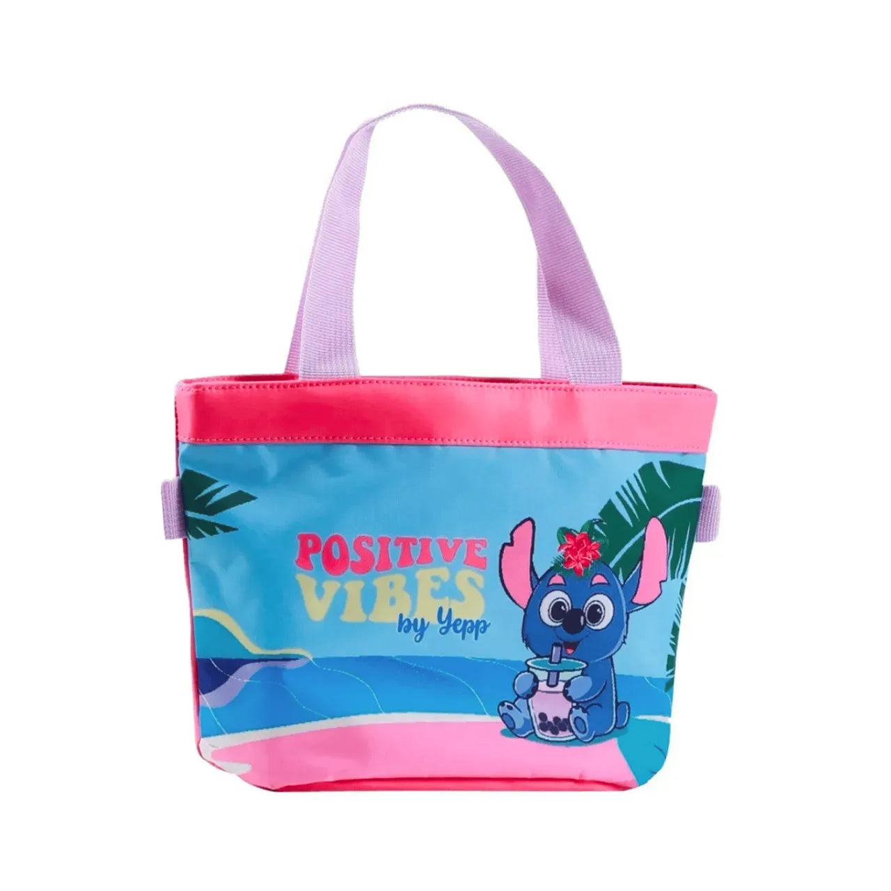 Kit Mochila Rodinha Positive Vibes  com Lancheira e Estojo