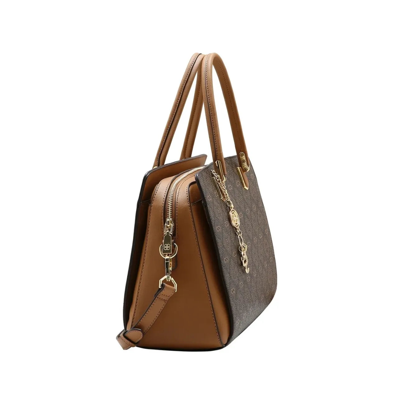 Bolsa Feminina Chenson Mão Monograma Pontilhado Café