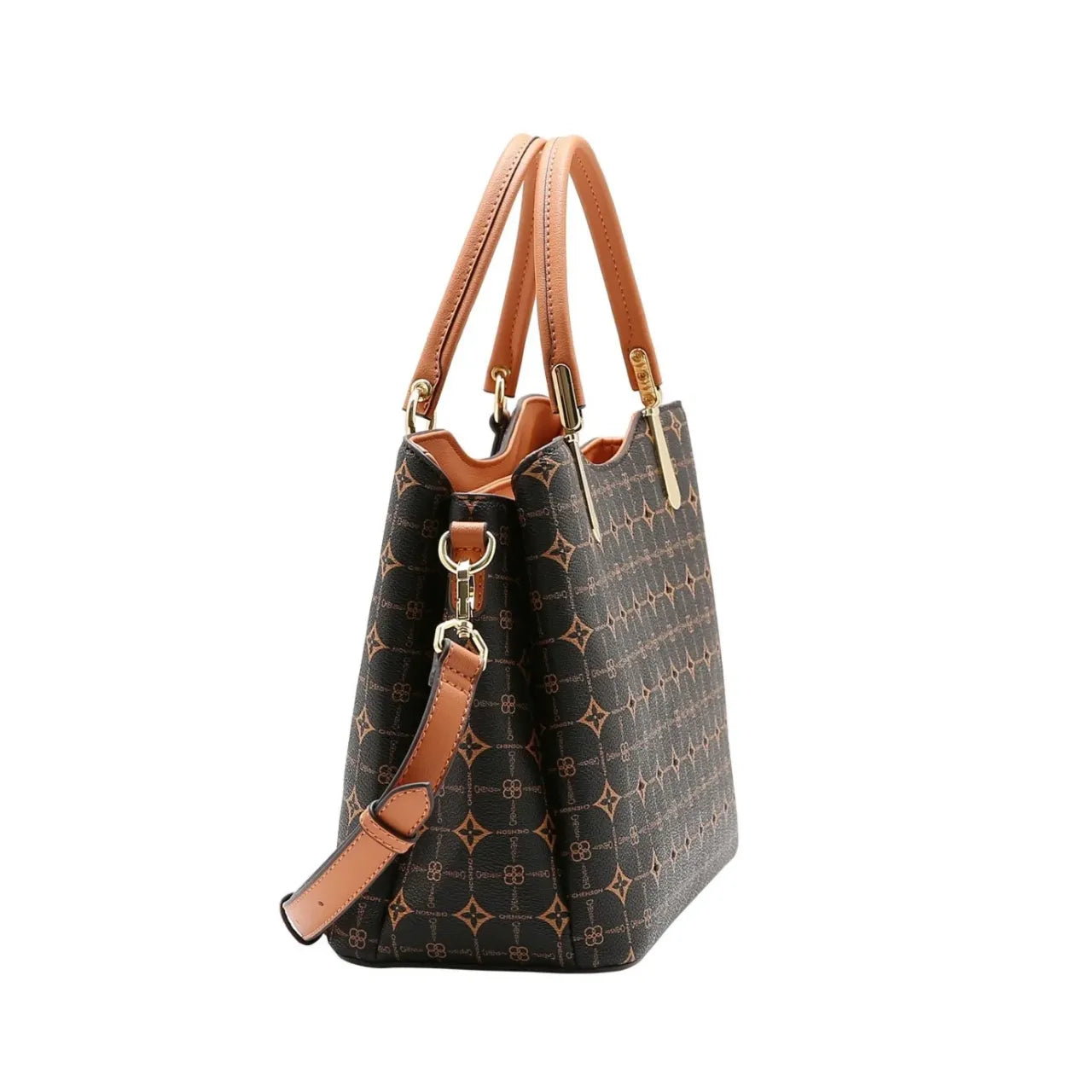 Bolsa Feminina Chenson Mão Monograma Delicado Café